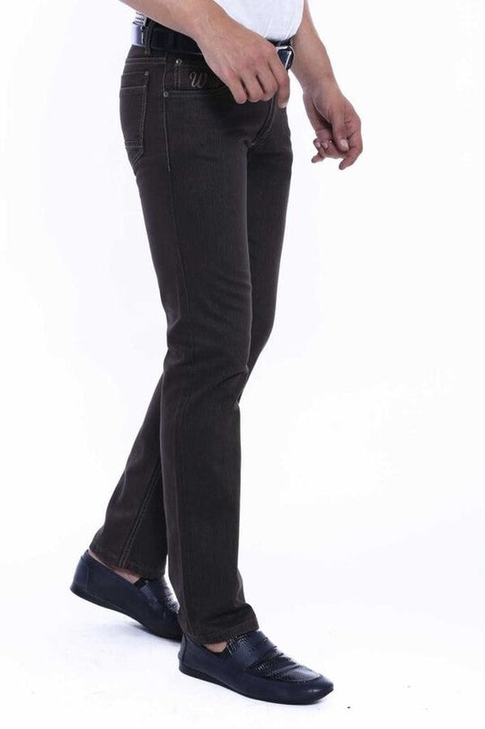 Brown Slim Fit Washed Jeans – Wessi